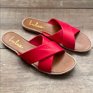 Lulus Red Espadrille Slides
